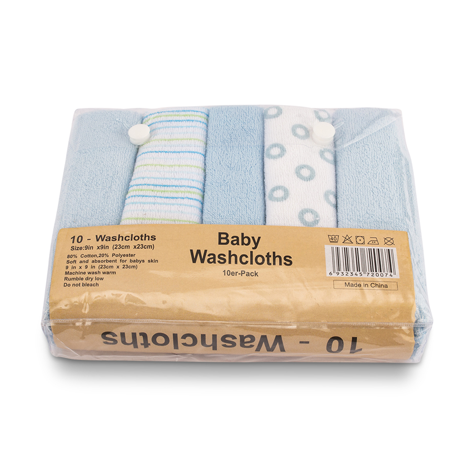 HappyFlute 10pcs/set Pack Baby Washcloths Small Baby Towel Wipes 23cmx23cm Soft Baby Wipes Random Colors Baby Feeding Towels