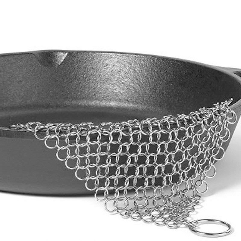 Stainless Steel Cast Iron Cleaner Scrubber for All Types of Skillet Griddles Cast Iron Pans Grills Dutch Ovens P7Ding
