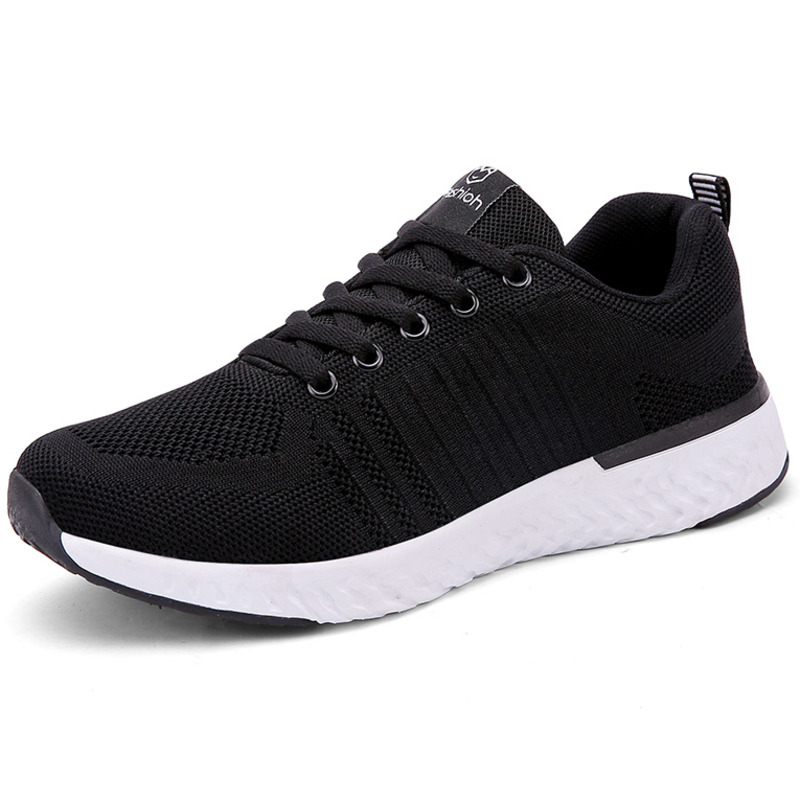 Fashion Tennis Shoes Woman Breathable Mesh Black Zapatos Mujer Comfort Lace-up Soft Female Outdoor Light Gym Sport Sneaker Flats