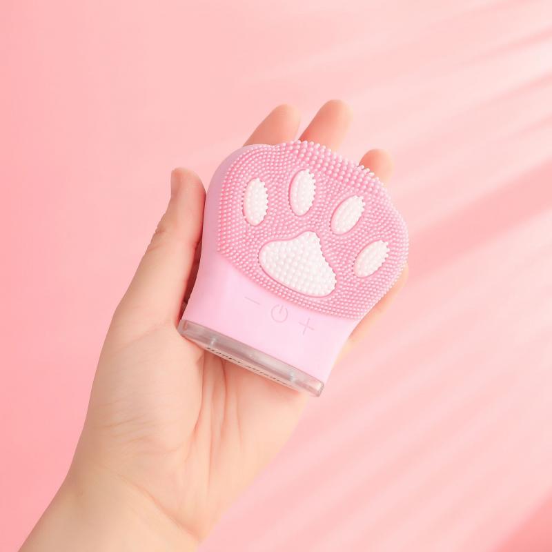 Electric Cute Cat's Claw-shaped Silicone Face Cleansing Brush USB Facial Cleanser Skin Deep Cleansing Christmas Gift Dropship