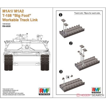 RYE FIELD RFM RM-5009 1/35 Scale workable track for M1A1/M1A2 Plastic Model Building Kit