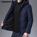 COODRONY Brand Men's Winter Jacket Hooded Coat Men Fashion Casual Soft Parka Pure Color Thick Warm White Duck Down Jackets C8040