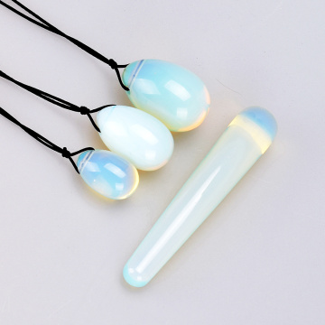 Jade Eggs Massager Opalite Yoni Egg 11cm Crystal Massage Wand Vaginal Ben Wa Ball for Women Kegel Exerciser Health Care