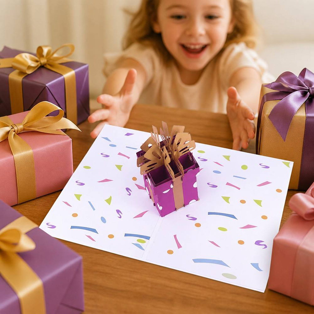birthday gift box pop up card,