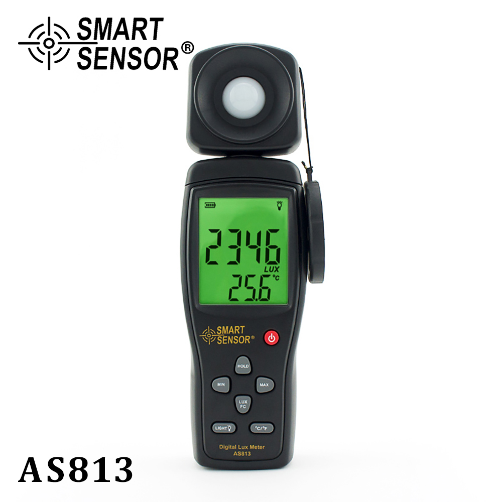 Smart Senor AS813 Digital Luxmeter Light Meter Lux/FC Meter Luminometer Photometer 100,000 Lux spectrometer spectrophotometer