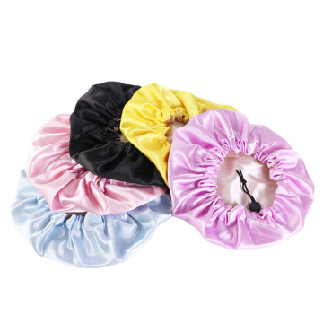 Children Fashion Baby Silky Satin Bonnet Sleep Cap Double Layer Adjustable Girl Night Turban Cute Hat Solid Headwear Hair Wear