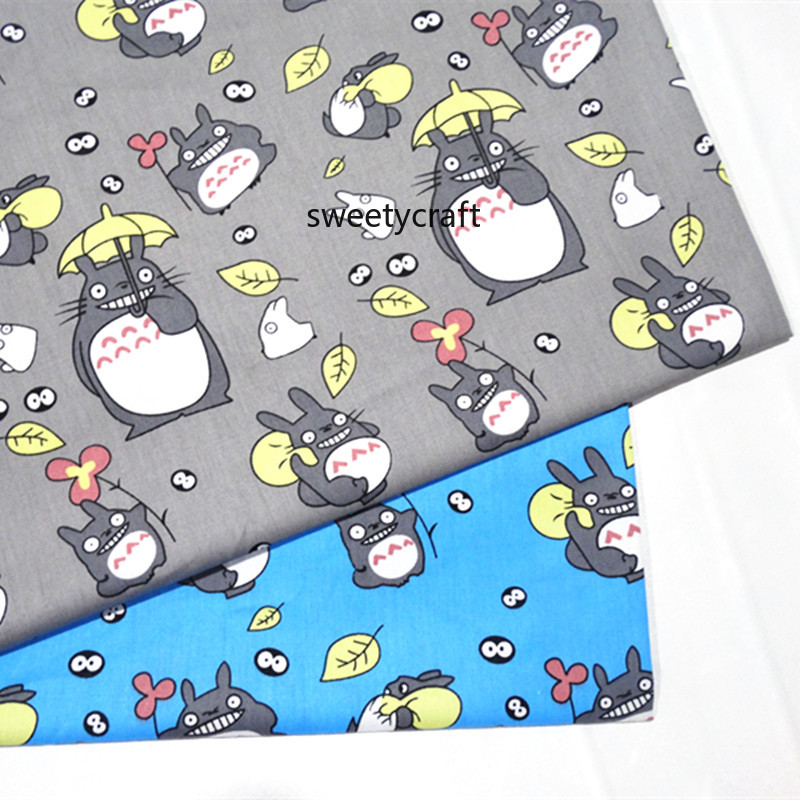 Totoro Umbrella Printed 100% Cotton Twill Cotton Fabric For Baby Kids Patchwork Quilting Fat Quarters DIY Sewing Handmade Tissus