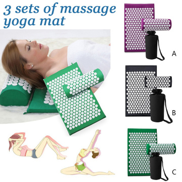 Lotus Acupuncture Massage Pad Needle Prick Acupoint Massager Yoga Mat Cushion For Neck Head Pain Relief Muscle Stress Relax Set