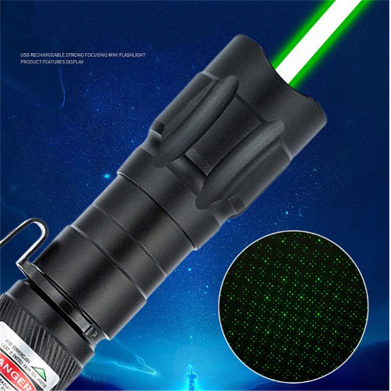 Portable Green Laser Pointer High Power Multiple Pattern Focus Laser Sight Laserpointer Flashlight Hunting Green Laser Pen