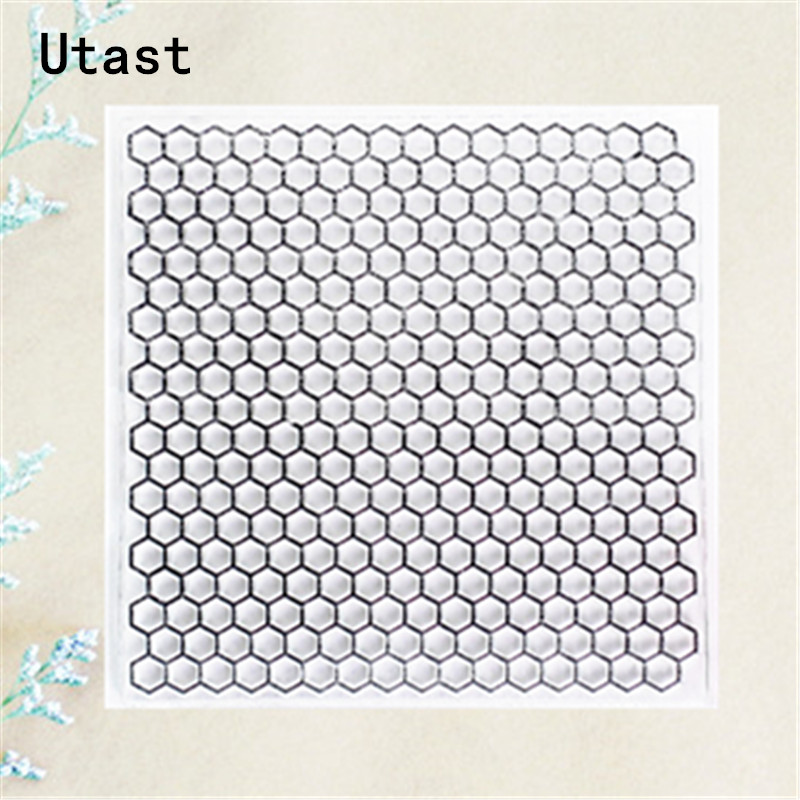 Honeycomb Background Clear Silicone Stamps /Transparent Rubber Stamp for DIY Scrapbooking /Photo Album Decorative Craft Making