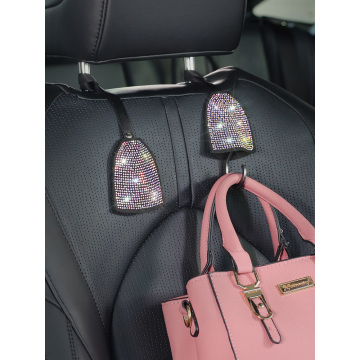 Rhinestones Car Seat Back Hanging Hook Universal Auto Headrest Hanger Storage Hooks Automobiles Accessories Handbag Clip Holder