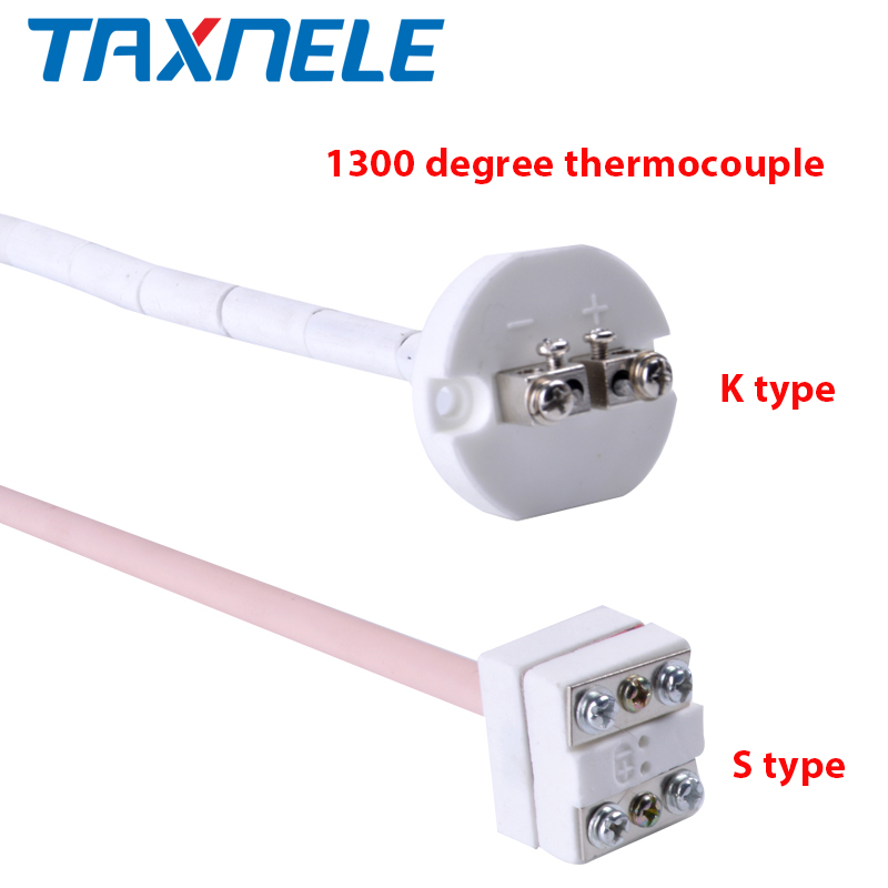 High Temperature K Type S type Thermocouple Sensor for Ceramic Kiln Furnace 2372 Fahrenheit 1300 Degree WRP-100 Thermocouple