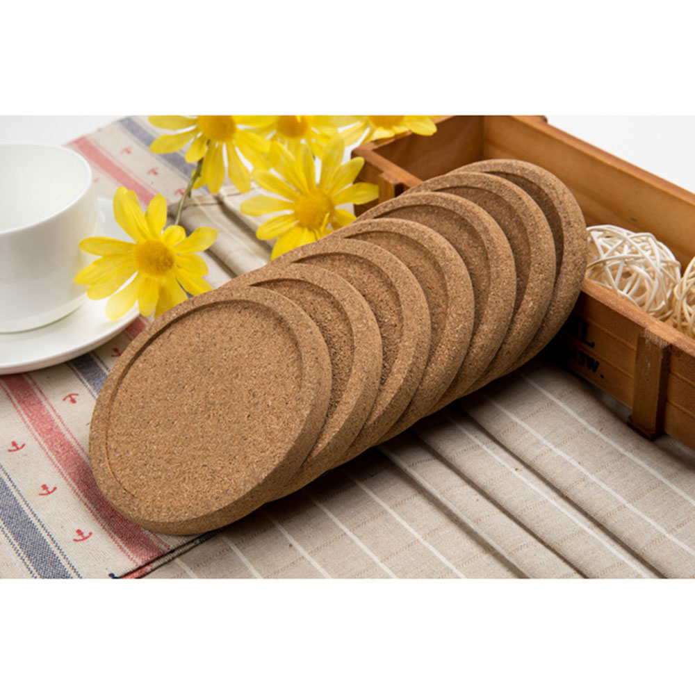 12pcs Plain Round Cork Coasters Set Coffee Cup Mat Drink Tea Pad Placemats Wine Table Mats Decor Kitchen Accessories