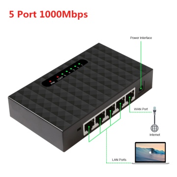Ethernet Switch 1000mbps 5 Port Gigabit Network Switchs 10/100/1000mbps LAN Hub Switch Full Half duplex Exchange