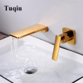 Tuqiu Basin Faucet Gold Bathroom Faucet In-Wall Black Waterfall Faucet Tap Basin Mixer Tap Set Combination Blanoir