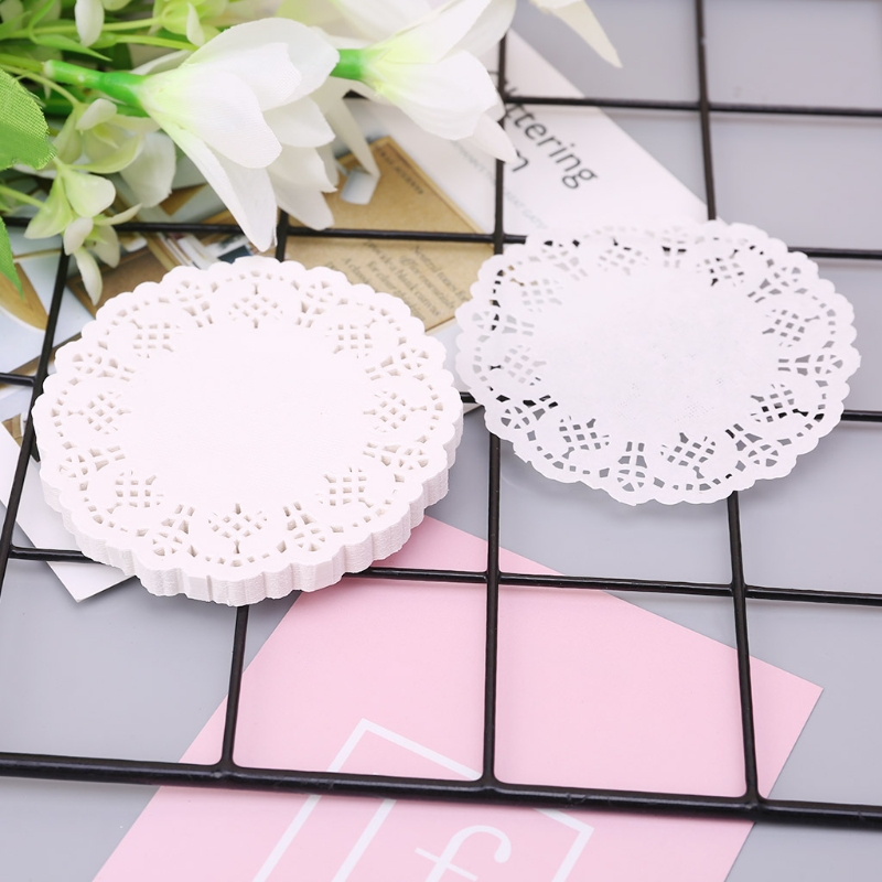 100pcs Lace Coaster Placemat Cushion Mug Holder Tea Cup Pad Mat Wedding Party85WC