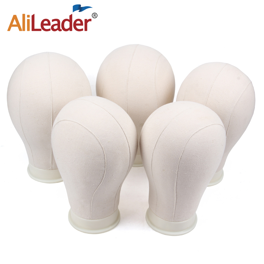 Alileader Training Mannequin Head Canvas Block Head Display Styling Mannequin Manikin Head Wig Stand Free Get T Needle Holder