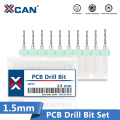 XCAN 10Pcs 1.5mm Import Mini PCB Drill Bits For Print Circuit Board Sharpening Drill Bits Carbide CNC Drilling Bit Set