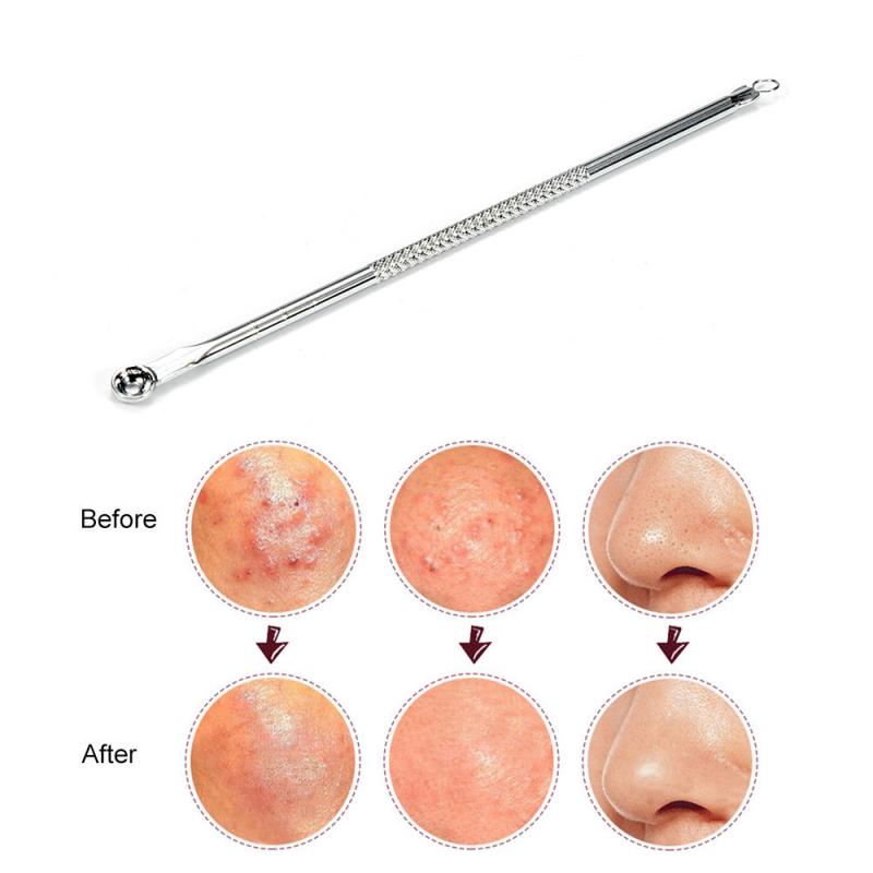 Stainless steel Acne Pimple Blemish Extractor Remover Silver Blackhead Comedone Treatments Face Skin Care makeup Tool