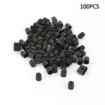 AUTO 100PCS Black Plastic Tubeless Tyre Wheel Stem Air Valve Caps Car Tire Valve Caps Auto Truck Bike Dust Dustproof Caps