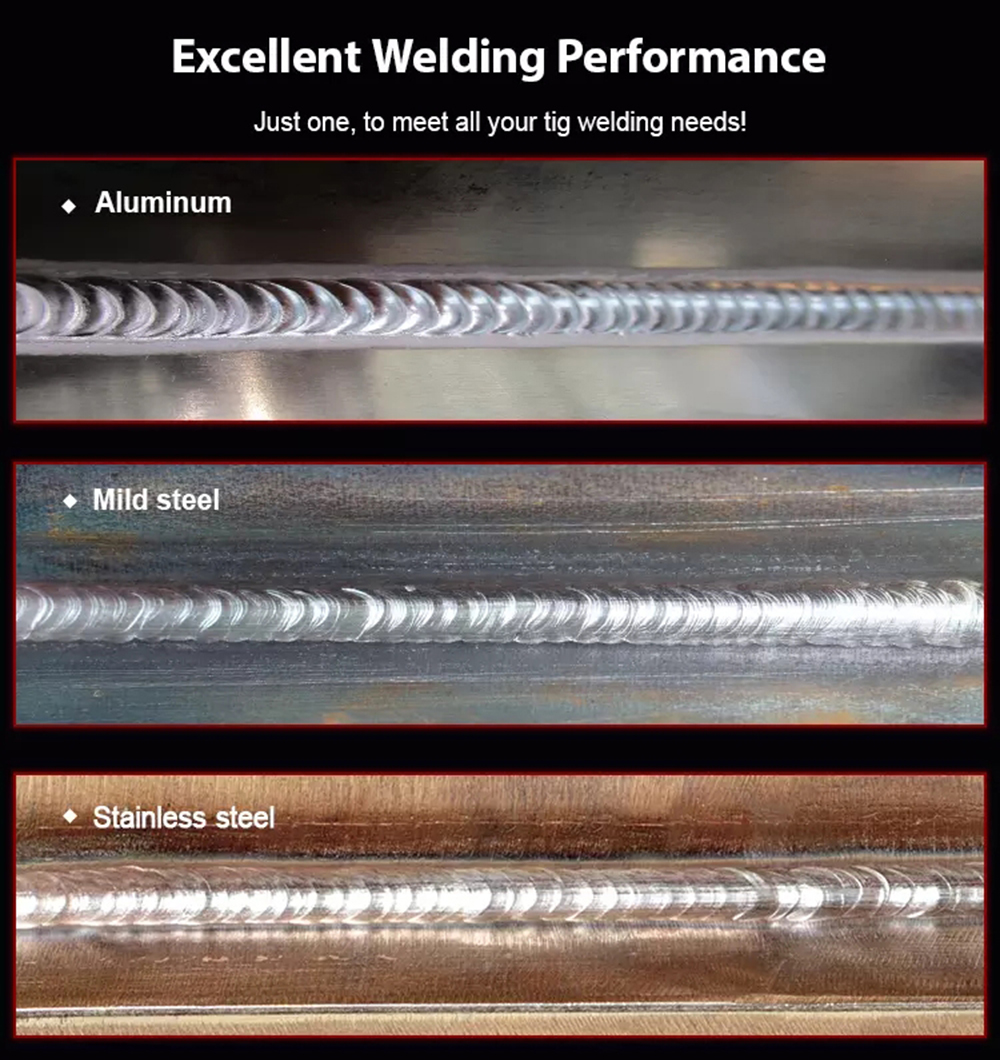 HONEST WELD Aluminium Welder ACDC TIG Welding Machine 225A Pulse TIG/MMA/ARC CE Approved Professional AC/DC Pulse TIG Welder