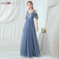 Illusion Bridesmaid Dresses Ever Pretty Sequined Appliques A-Line V-Neck Sleeveless Tulle Wedding Party Gowns Vestido De Festa