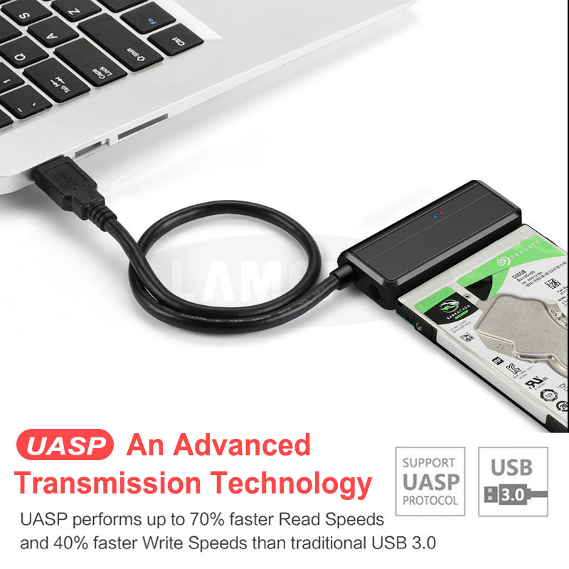 USB 3.0 SATA 3 Cable Sata To USB Adapter Plug and play 22 Pin Sata III Cable Support 2.5 or 3.5 Inch External SSD HDD Hard Drive