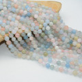 Natural Clean Quality Beryl - Morganite + Golden Beryl + Aquamarine Loose Round Beads 6mm,8mm