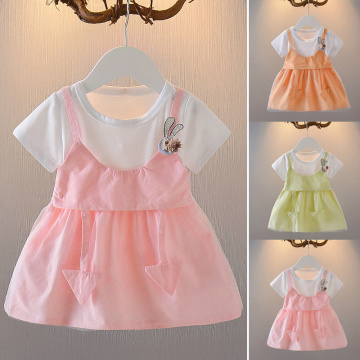 Cute Baby Dress Summer Princess Newborn Baby Girl Clothes Soft Short Sleeve Infant Toddler Girls Birthday Dress