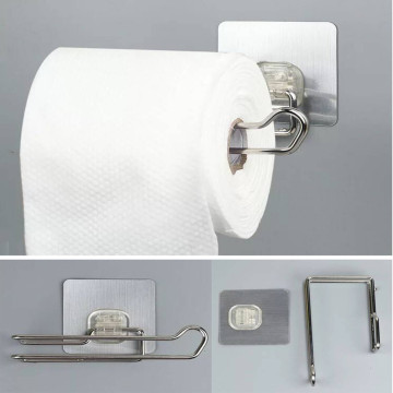 25# Wall Mount Toilet Paper Holder Stainless Steel Bathroom kitchen Roll Paper Rack Tissue Towel Accessories Rack Holders
