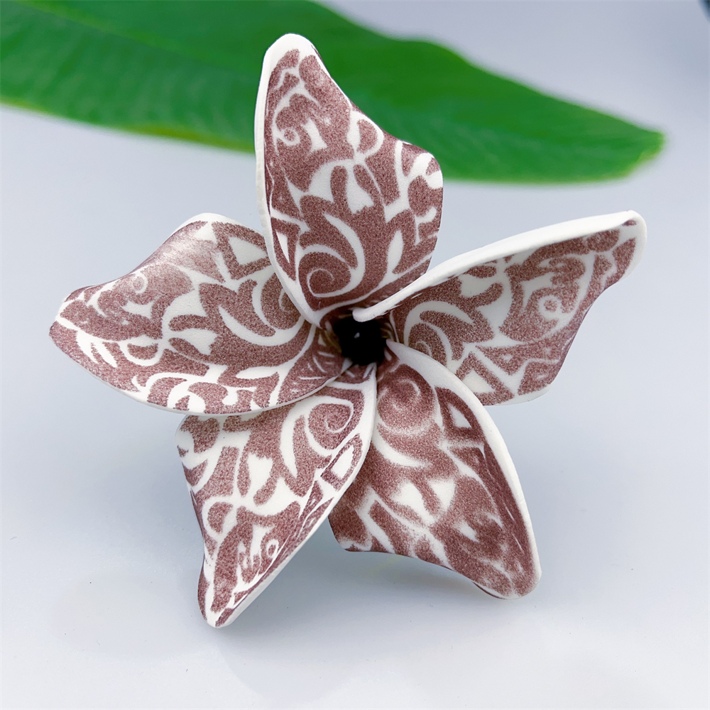 Kn Hf021b Bk Plumeria Hair Pick
