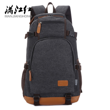 MANJIANGHONG Men's Canvas Travel Bag Retro Fashion Backpack Simple Casual Student Schoolbag Personality Shoulder Man Bag