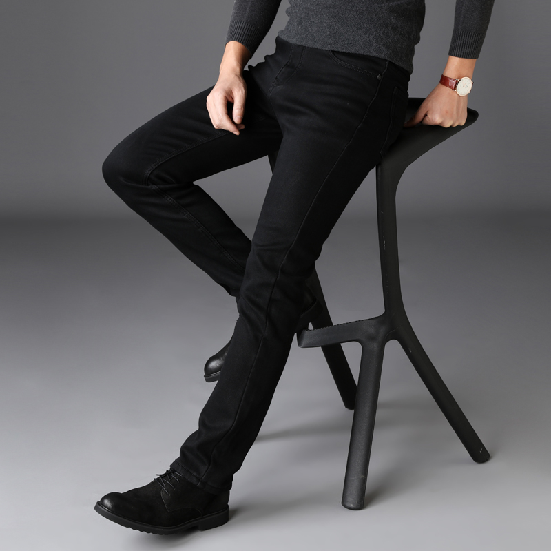 Classic Advanced Stretch Black Jeans 2020 New Style Business Fashion Denim Slim Fit Jean Trousers Male Brand Pants