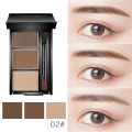 3 Colors Eyebrow Powder Makeup Palette Waterproof Shade for Eyebrow Enhancer Cosmetic Brush Mirror Box Make Up Tools Set