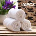 10 pieces of white soft microfiber fabric face towel hotel bath towel dish cloth hand towel portable terry multifunctional #43