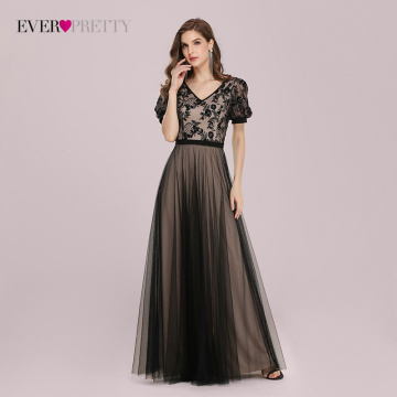 Elegant Sequin Evening Dresses Ever Pretty A-line V-neck Short Sleeve High-waist Formal Party Gown Womens Dresses New Arrival