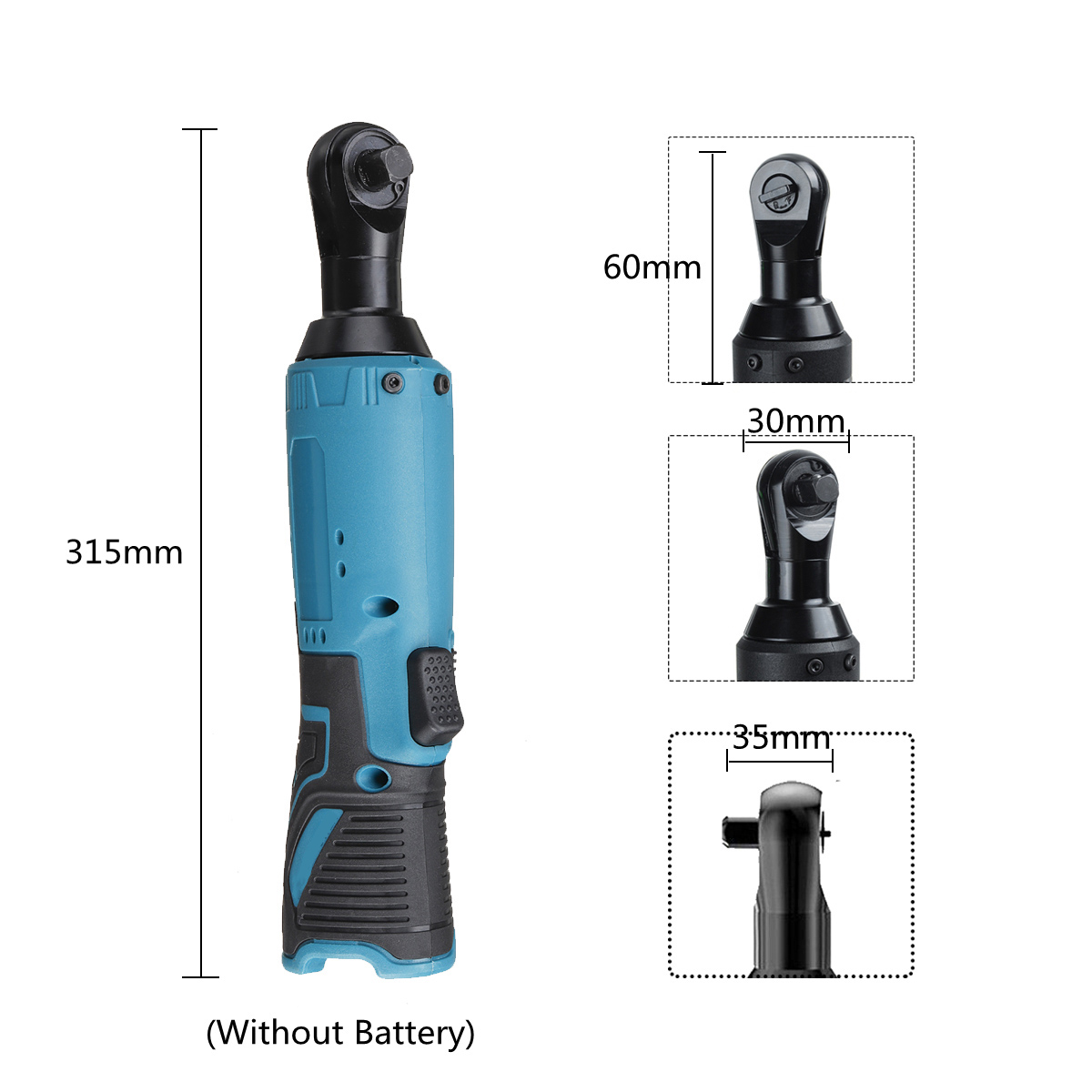 90N.m 12V Rechargeable Electric Wrench 3/8" Cordless Ratchet Scaffolding Right Angle Wrench Tool For Vintage Makita battery