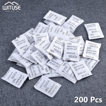 200 Packs Non-Toxic Silica Gel Desiccant Damp Moisture Absorber Dehumidifier For Room Kitchen Car Clothes Food Storage Dryer