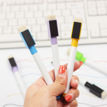 6PCS/lot Colorful black School classroom Whiteboard Pen Dry White Board Markers Built In Eraser Student children's drawing pen