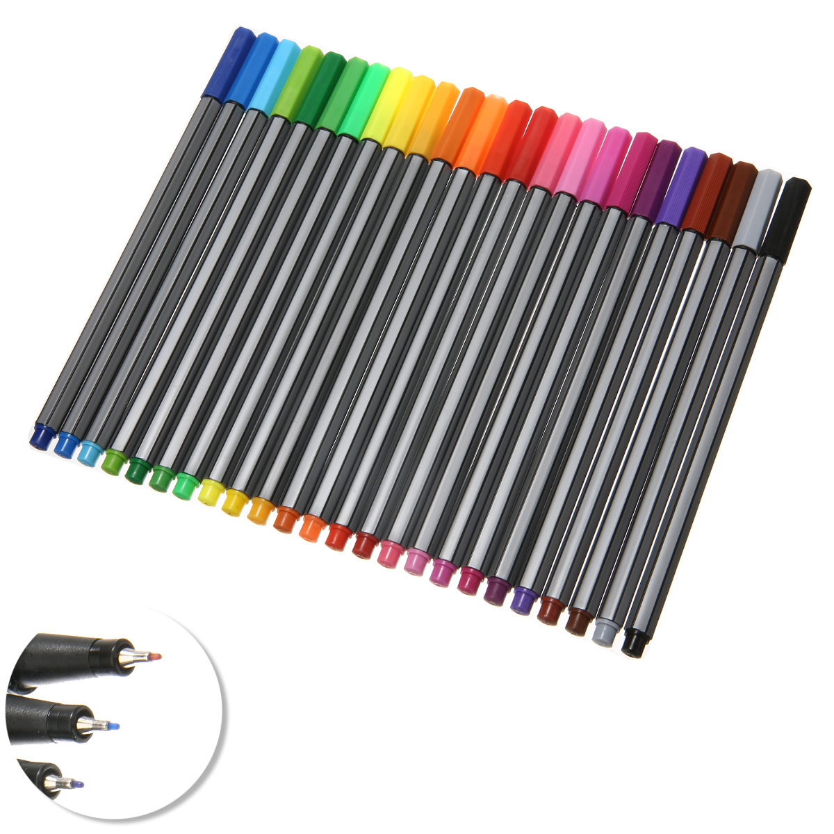 New 24 Colors 0.4mm Fineliner Pens Colored Sketch Fine Draw Marker Pen Set Water Based Assorted Ink Art Painting Markers Pen