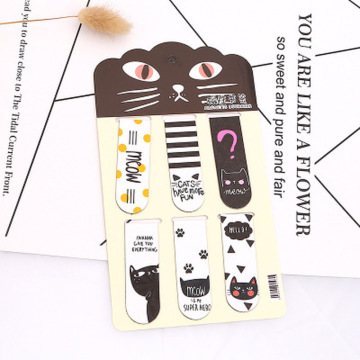 6pcs /Set Kawaii Creative Magnetic Bookmarks Cat Bear Cactus DIY Decoration Books mark Page Stationery Student Office Supply