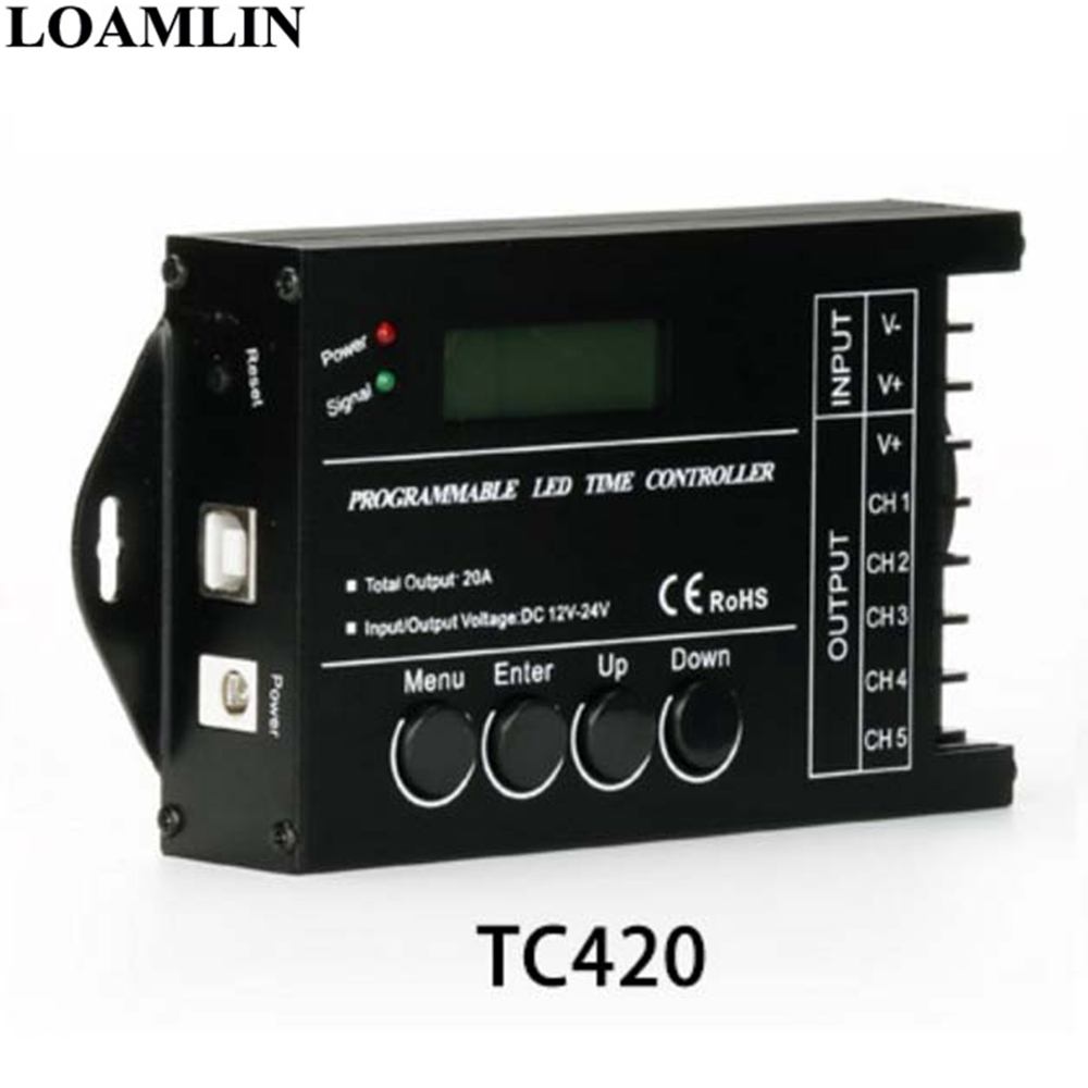30Leds/m 5050SMD RGB Led Strip Flexible Light TC420 Programable Time RGB Led Controller Amplifier DC12V Led Transformer Kit