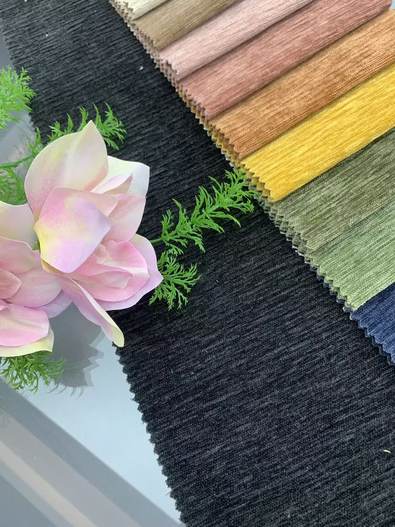 Horizontal Stripe Chenille Upholstery Fabric