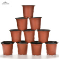 10pcs Mini Plastic Round Flower Pot Holder Planters Terracotta Nursery Planter Home Decor LKJ Refinement Wholesale High Quality