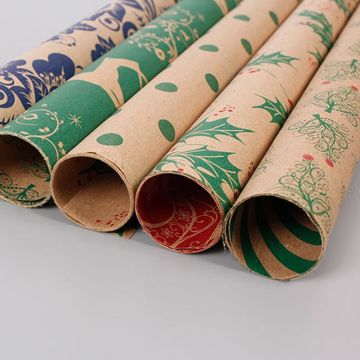 5pc Christmas Gifts Wrapping Paper 5 Rolls Kraft Gift Wrapping Kraft Paper DIY Handmade Gift Bag Festival Supply