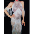 women Evening wear female singer dance show fringe dress tassel stage birthday party outfit performance costume