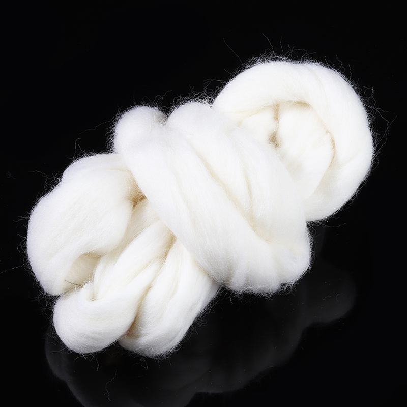 New Soft White Felting Wool 50g Merino Dyed Wool Tops Roving Wool Fiber For Needle Felting DIY Sewing