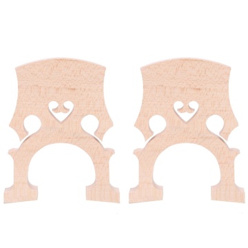 2 Piece 3/4 4/4 Regulated Double Bass Contrabass Bridge Maple Replacement Parts Cello Diy Musical Instrument Accessories(3/4)