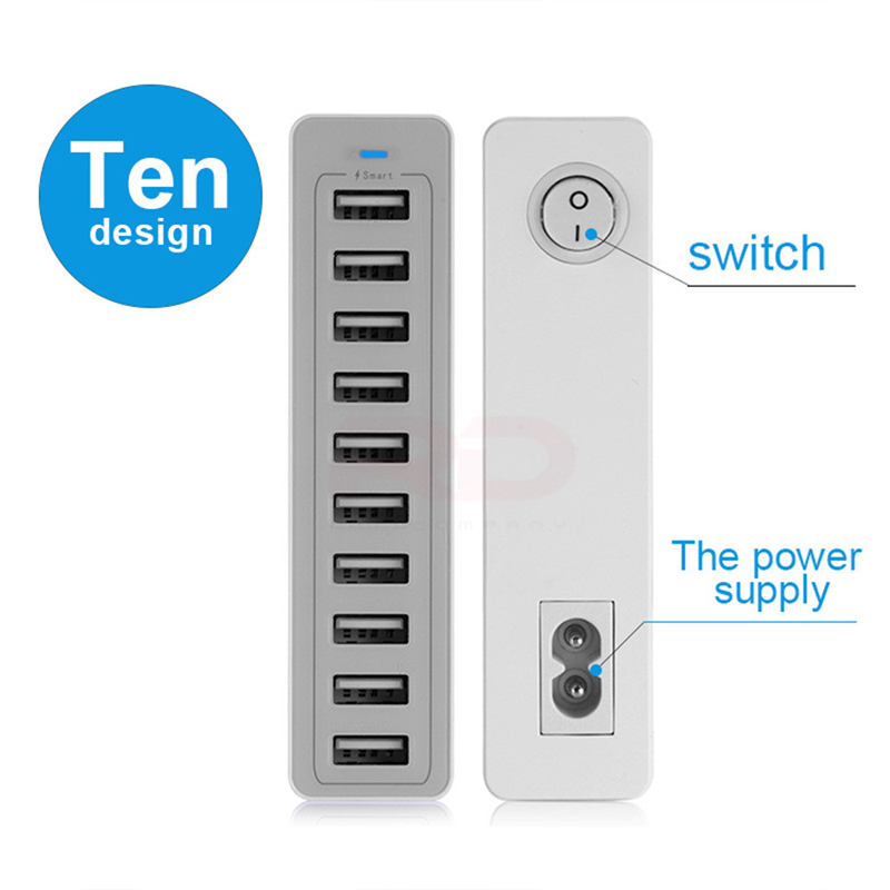 50W Multile USB 10 Port USB Charger charging station Multi Port Device fast Charge 5V 10A Quick EU US UK Plug For iPhone xiaomi