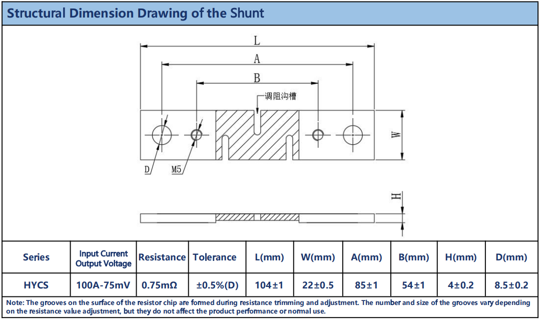 structural dimension HYCS100A75mVD01